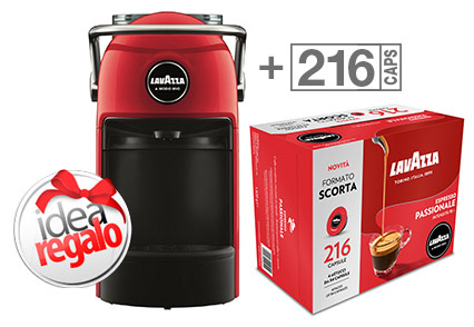 Offerta Macchina caffè JOLIE Rossa + 216 Cialde Caffè Lavazza A Modo Mio  Passionale