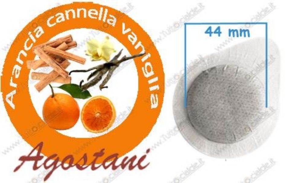 Immagine di 50 Cialde Caffè Agostani Infuso ARANCIA CANNELLA VANIGLIA formato 44mm ESE compatibili MOKONA
