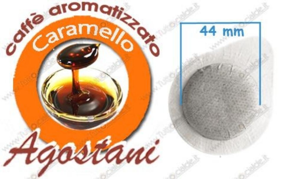 Immagine di 50 Cialde Caffè Agostani Aromatizzato CARAMELLO formato 44mm ESE compatibili MOKONA