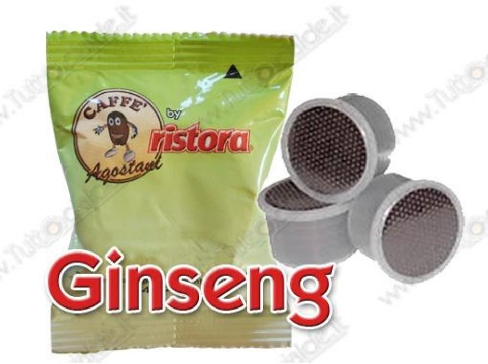 Immagine di 50 Cialde caffè Agostani by Ristora aromatizzato GINSENG compatibili Aroma Polti
