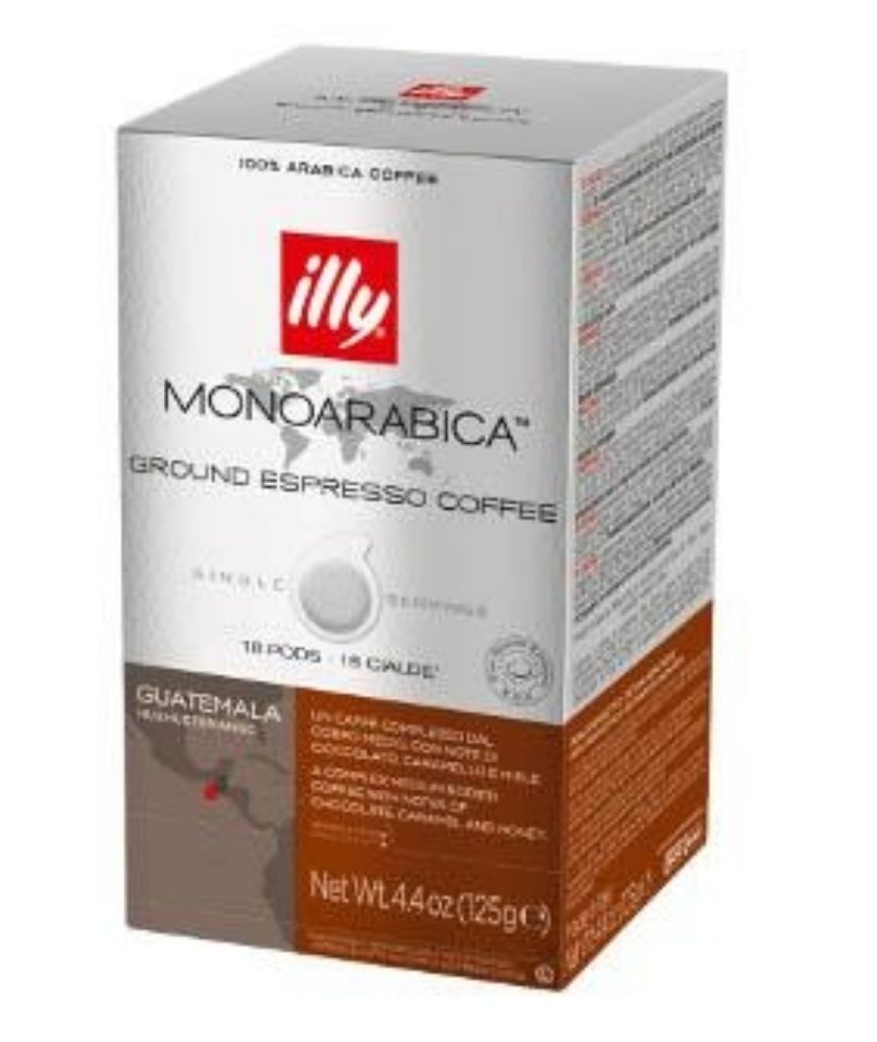 Immagine di 18 cialde filtrocarta 44mm ESE caffè Illy Monoarabica Guatemala