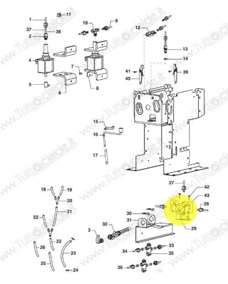 Immagine di Distributore Assemblato Macchina Lavazza LB1000 cod. 79786 XA1