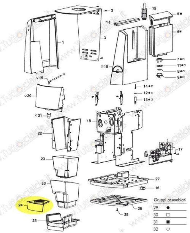 Immagine di Griglia Appoggio Tazza macchina Lavazza LB1000 cod. 79879 XA4