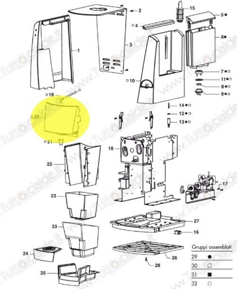 Immagine di Frontalino Assemblato macchina Lavazza LB1000 79900 XB1