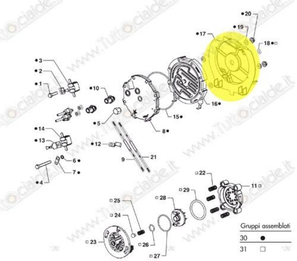 Immagine di Flangia Supporto Caldaia macchina Lavazza LB1000 79910 XB3