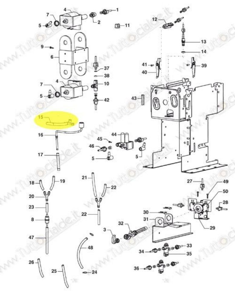 Immagine di Leva Tubo Vapore macchina Lavazza LB1000 79892 XB4