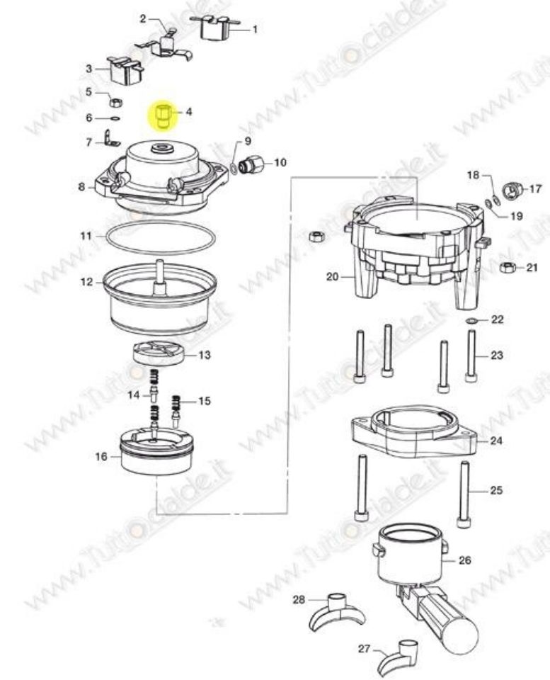 Immagine di Raccordo Diritto macchina caffè Lavazza LB800 87298 CA2