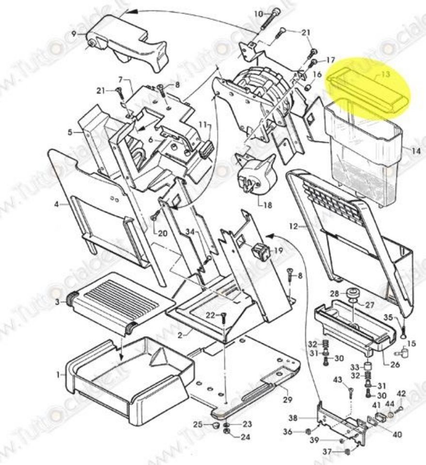 Immagine di Coperchio Serbatoio Trasparente Macchina Lavazza EL3200 79617 XE4