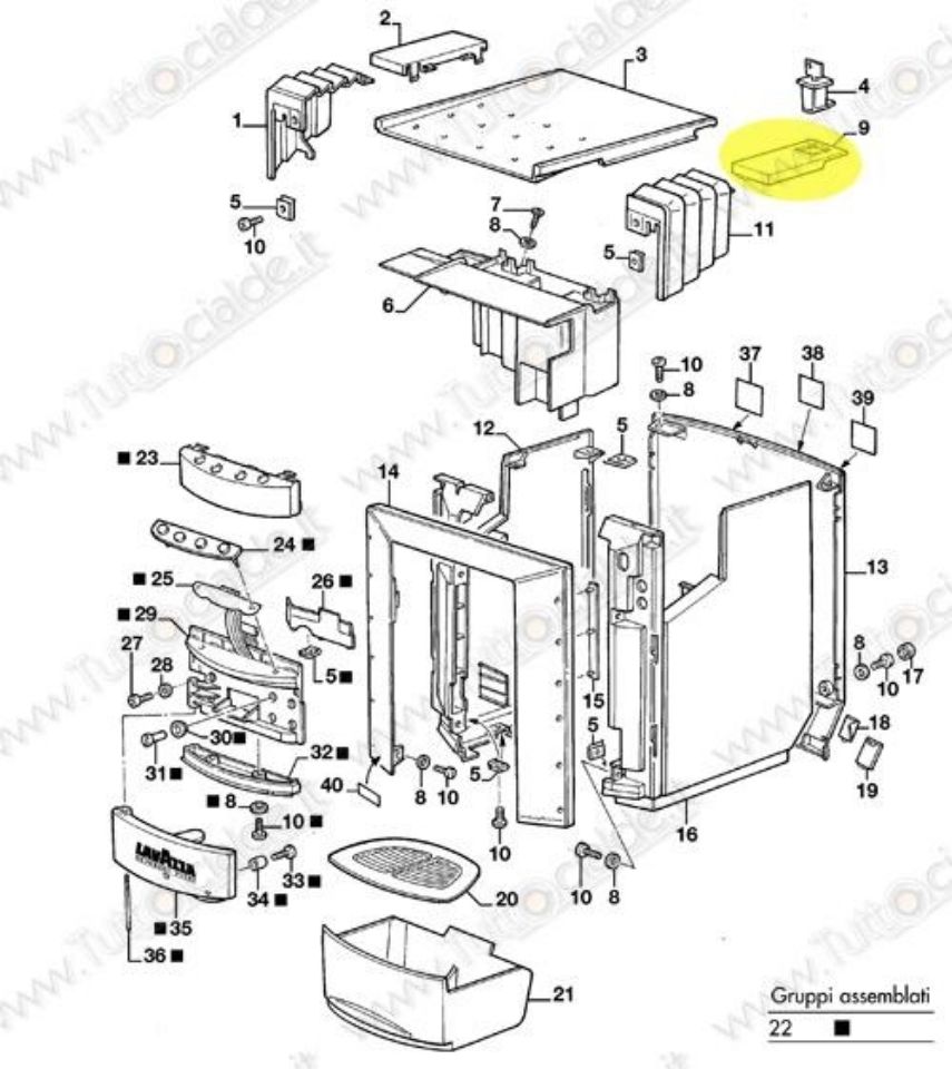 Immagine di Coperchio Destro macchina Lavazza EP2100 79045 XG1