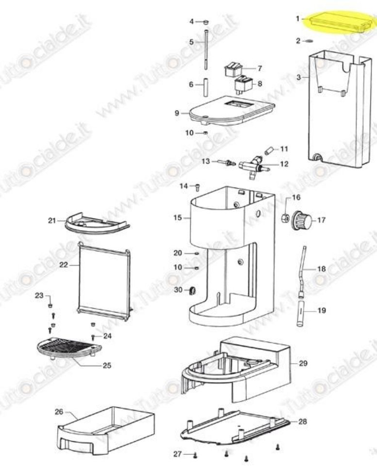 Immagine di Coperchio Serbatio Acqua macchina Lavazza LB800 60000 [87331] XD8