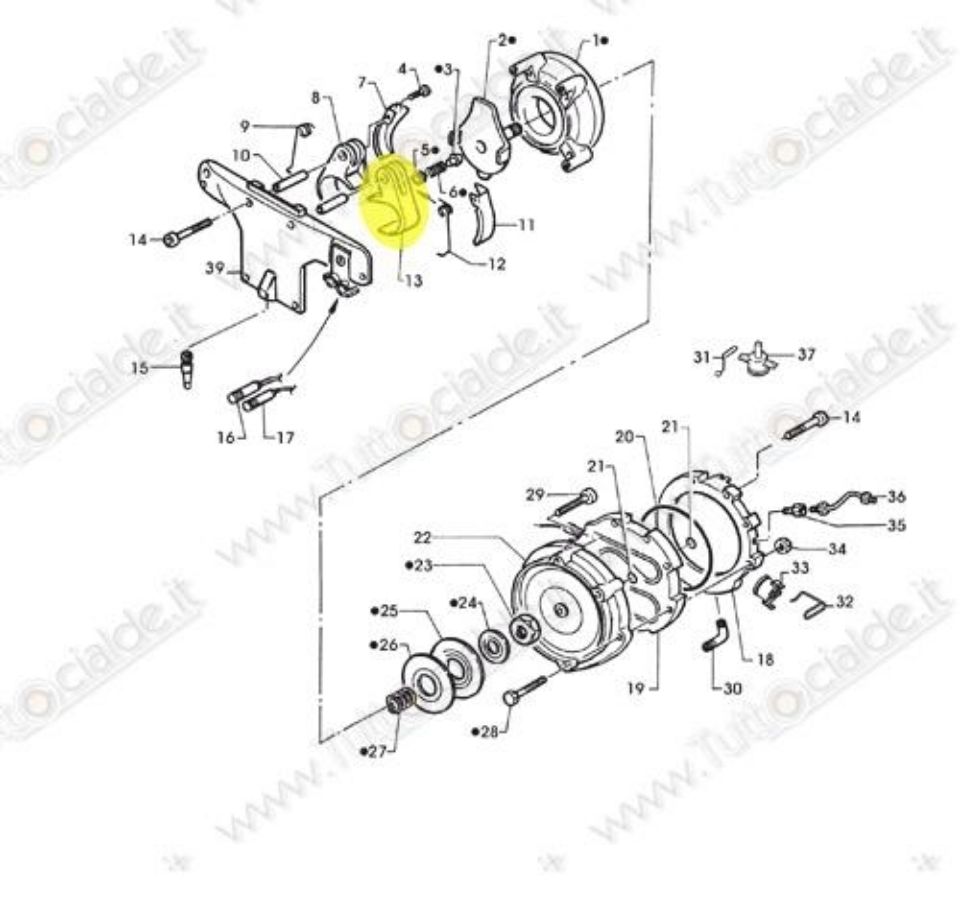 Immagine di Ganascino chiuso luc. destro macchina Lavazza EL3200 85126 XE5