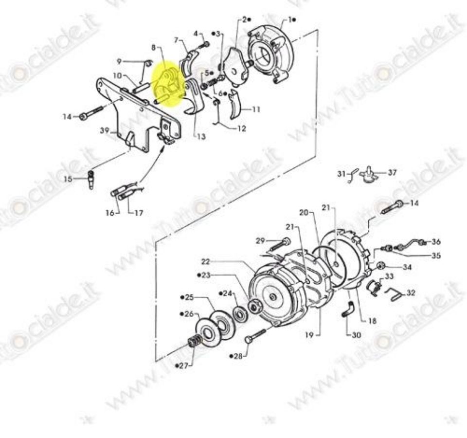 Immagine di Ganascino luc. sinistro chiuso macchina Lavazza EL3200 85160 XE6