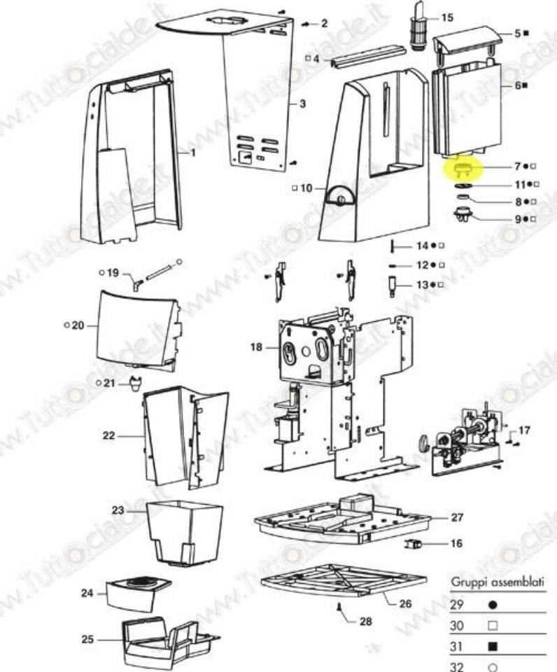 Immagine di Coperchio Valvola Serbatoio macchina Lavazza LB1000 88129 XC2