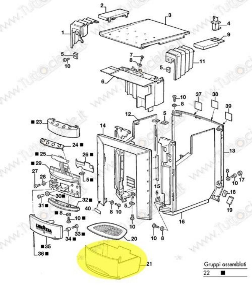 Immagine di Cassetto macchina Lavazza EP2100 79036 XH6