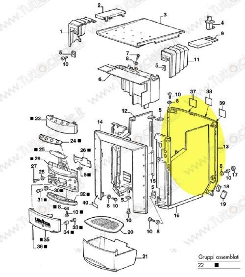 Immagine di Retro macchina Lavazza EP2100 79028 XF10