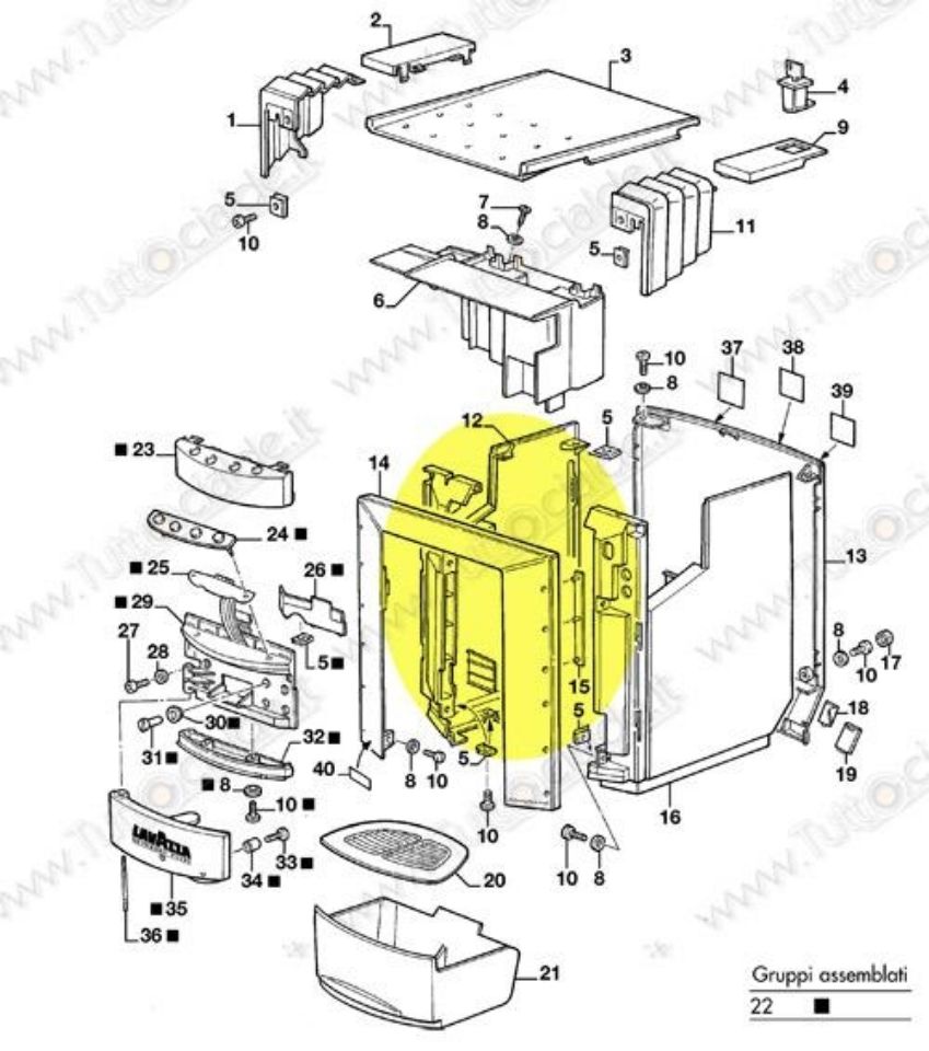 Immagine di Fianco Sinistro macchina Lavazza EP2100 79026 XD10