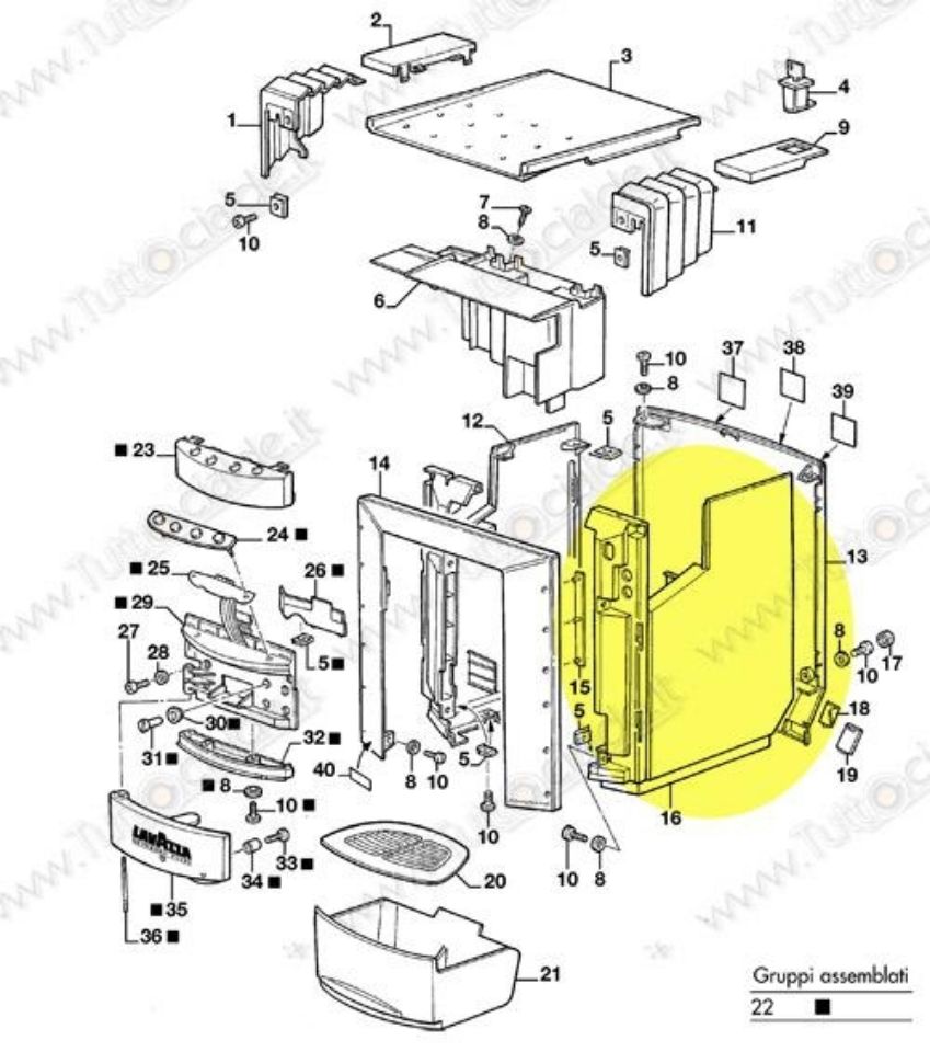 Immagine di Fianco Destro macchina Lavazza EP2100 79025 XC9