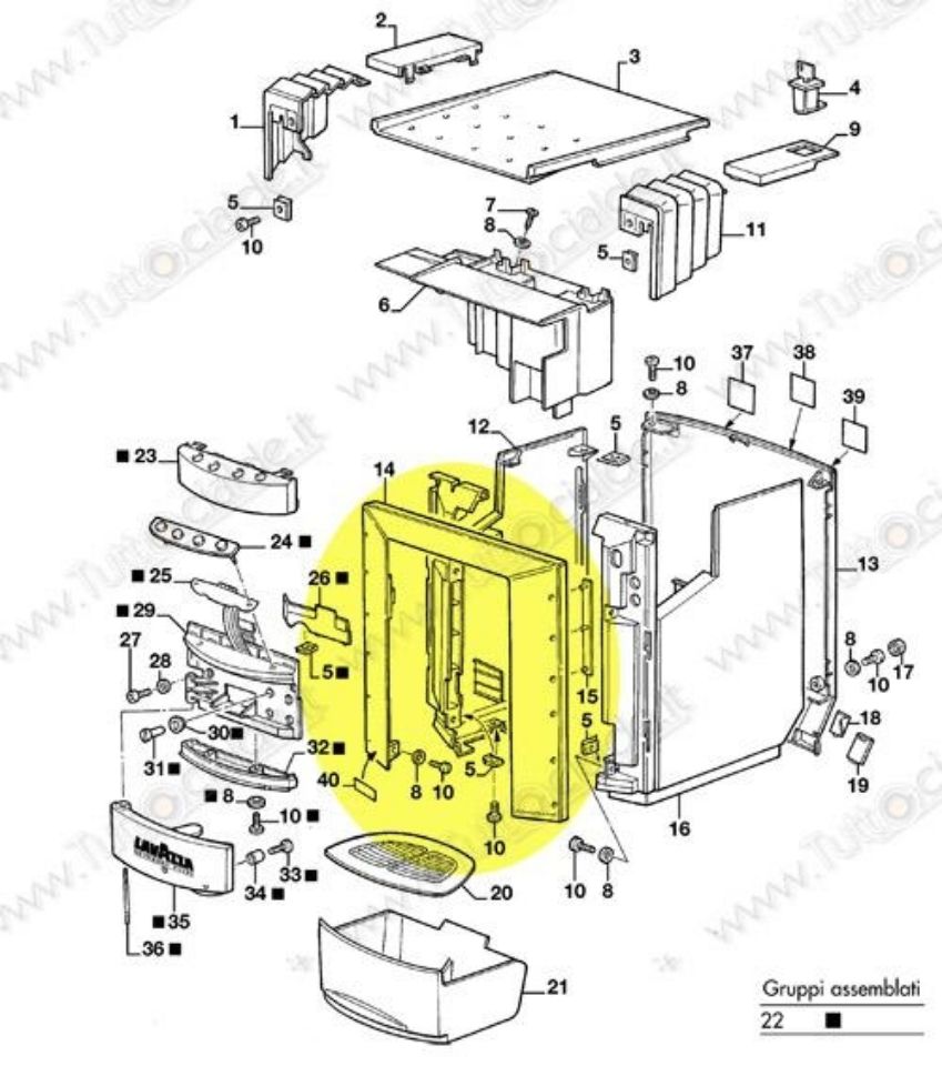 Immagine di Cornice macchina Lavazza EP2100 79027 XG9