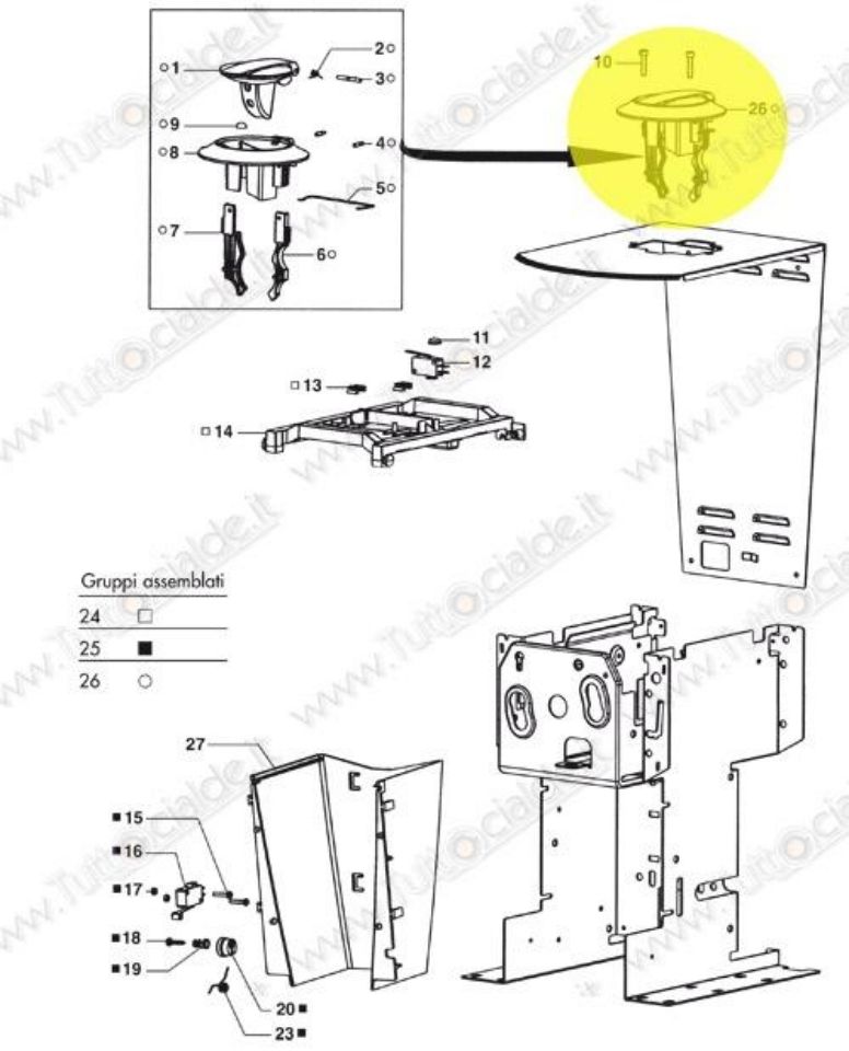 Immagine di Gruppo inserimento Cialda Assemblato macchina Lavazza LB1000 79883 XC7