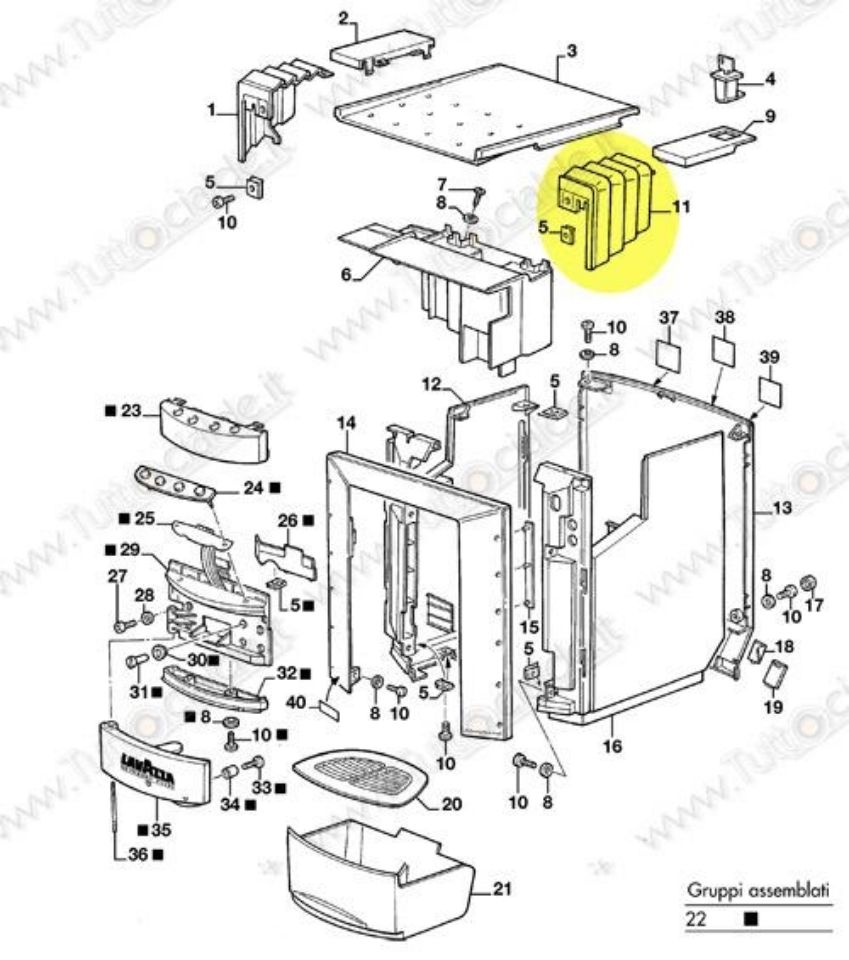 Immagine di Inserto Destro macchina Lavazza EP2100 79046 XC5