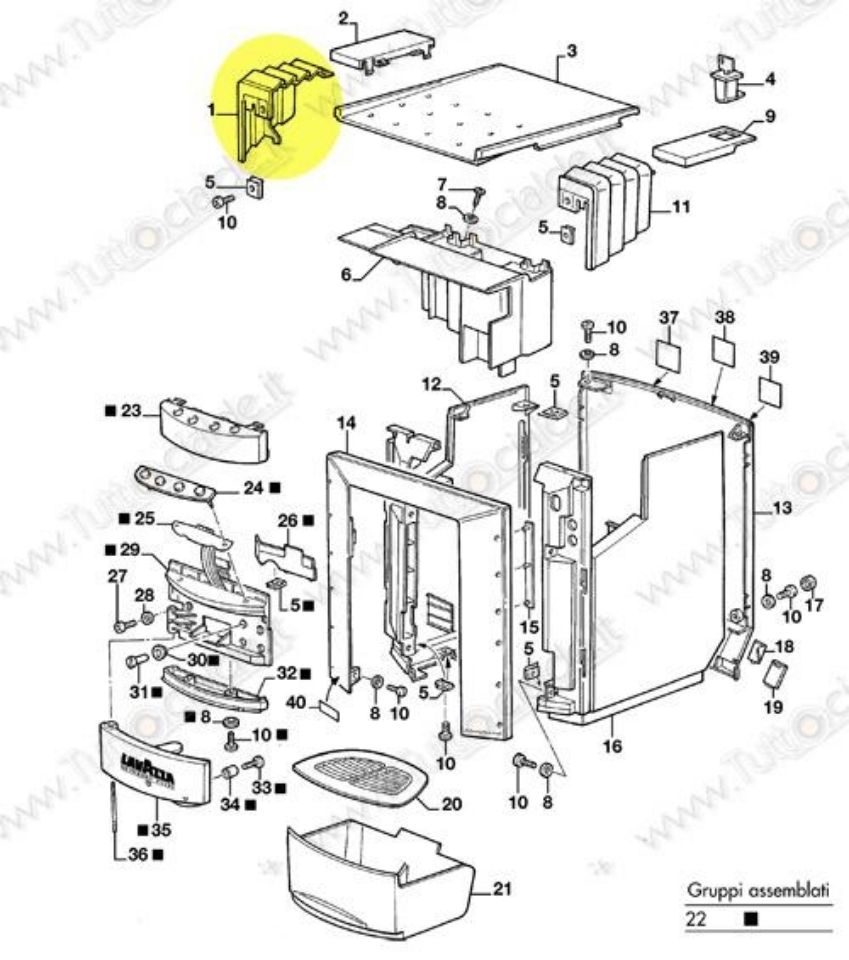 Immagine di Inserto Sinistro macchina Lavazza EP2100 79047 XC4