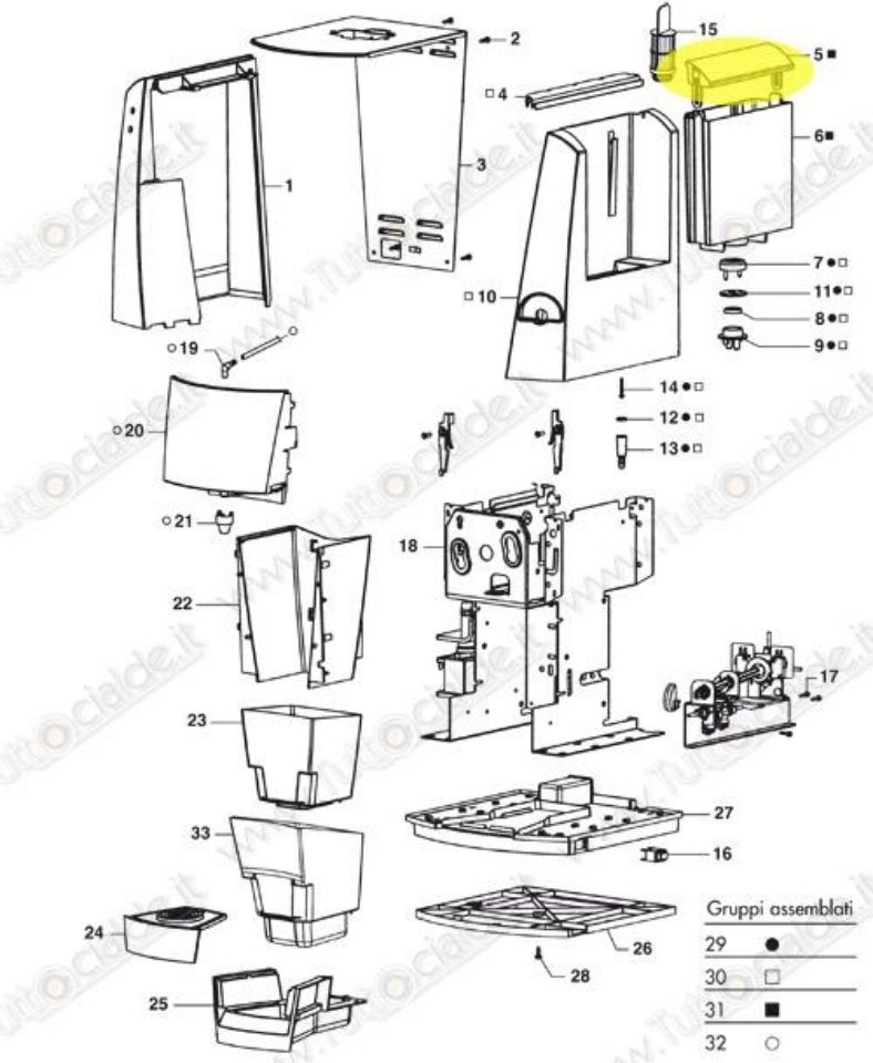 Immagine di Coperchio Serbatoio macchina Lavazza LB1000 79712 XG7