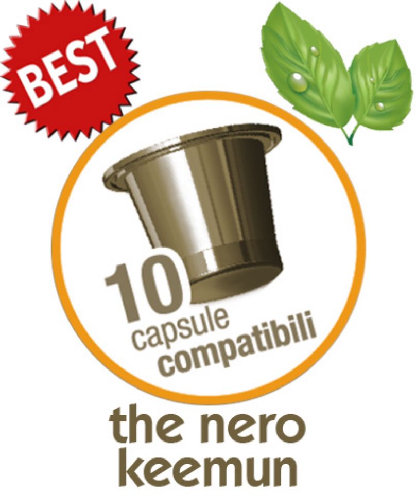 Immagine di 10 capsule the nero keemun in foglia Agostani Best compatibile Nespresso