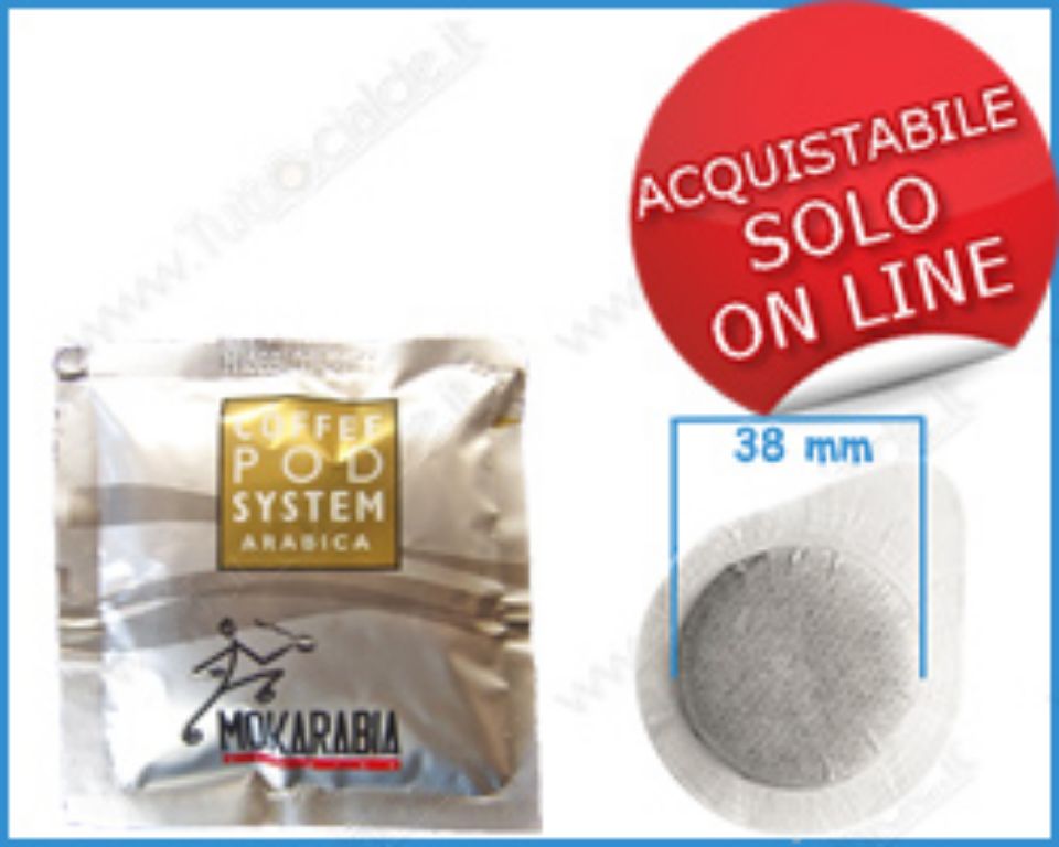 Immagine di 100 CIALDE MOKARABIA in filtro carta diametro 38mm ARABICA