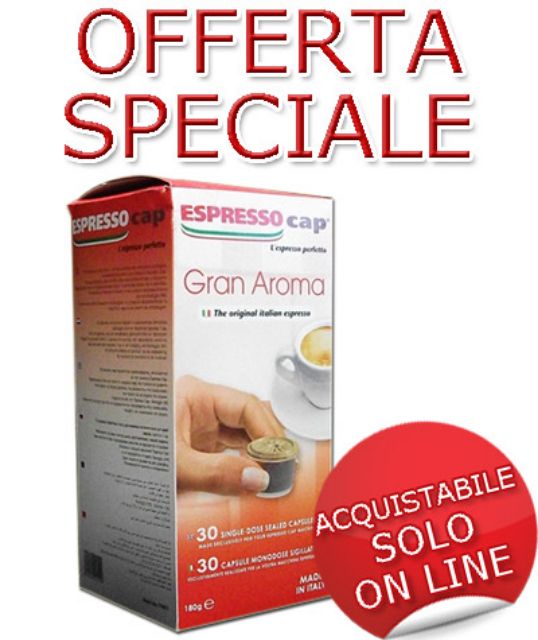 Visualizza i dettagli per SUPER OFFERTA: 30 capsule  Espresso Cap GRAN AROMA SUPER OFFERTA: 30 capsule  Espresso Cap GRAN AROMA