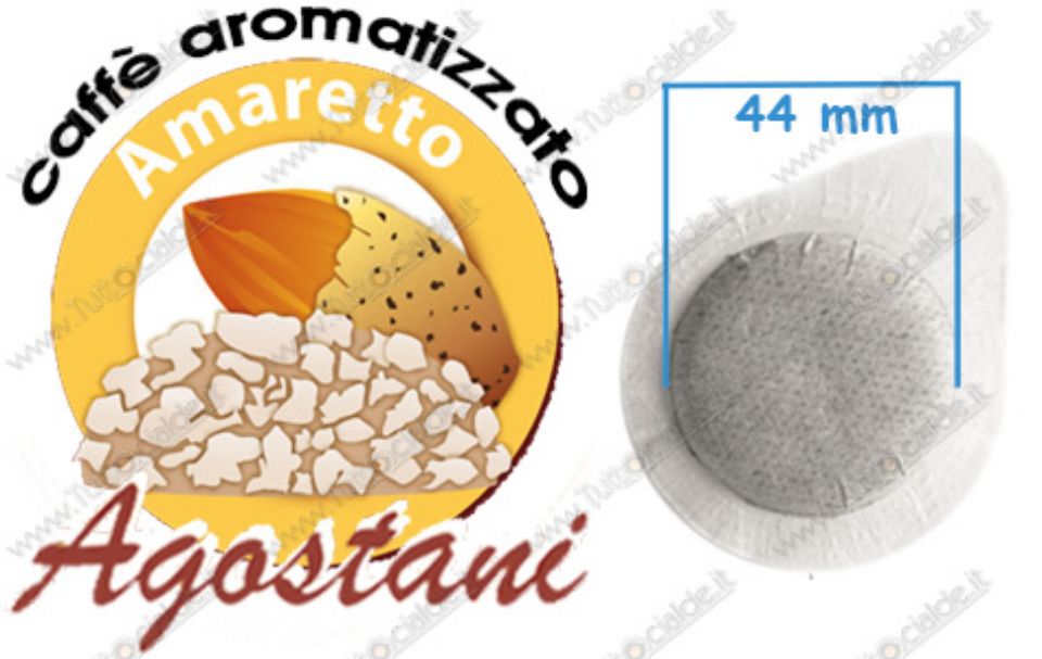 Immagine di 50 Cialde Caffè Agostani Aromatizzato AMARETTO formato 44mm ESE compatibili MOKONA