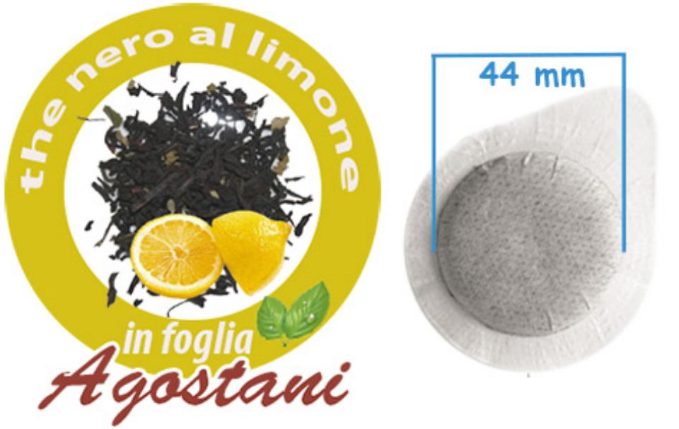 Immagine di 50 Cialde Agostani Thè Nero al Limone in foglia formato 44mm ESE compatibili MOKONA