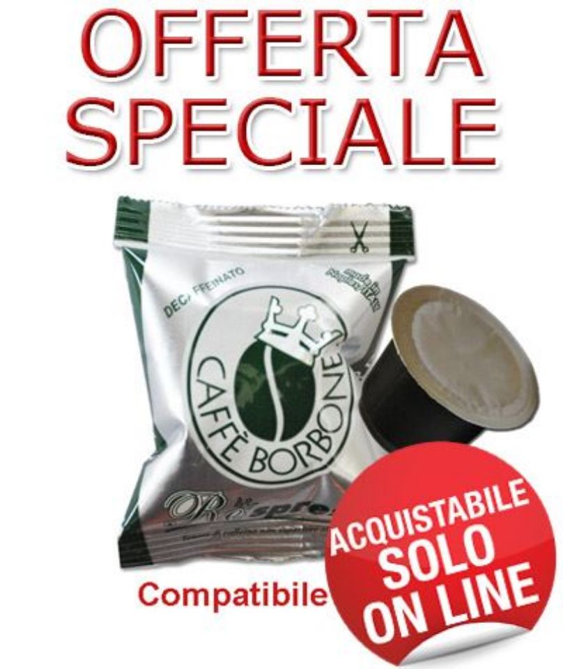 Immagine di SUPER OFFERTA: 100 Capsule REspresso caffè Borbone  DECAFFEINATO miscela VERDE  compatibili Nespresso sfuse