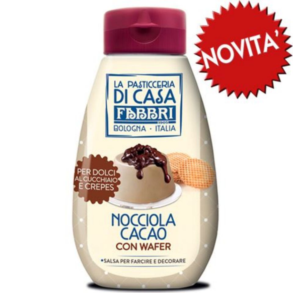 Immagine di Mini Topping Salsa Nocciola Cacao Fabbri 200Gr ideale per Caffè, Te, Dolci, Gelati, Dessert