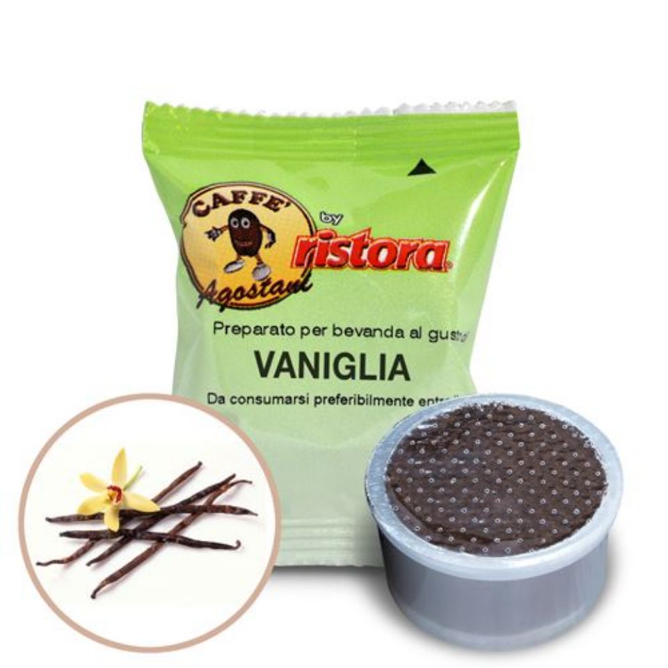 Immagine di 50 Capsule cappuccino Agostani by Ristora aromatizzato VANIGLIA Compatibili Lavazza Espresso Point