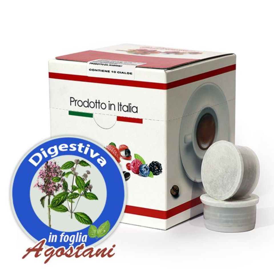 Immagine di 10 Cialde Tisana Digestiva in foglia Agostani Compatibili Lavazza Espresso Point