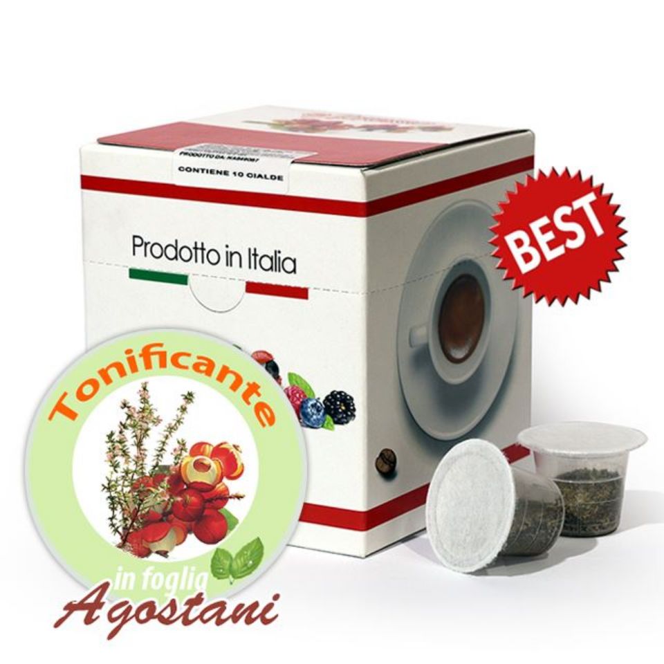 Immagine di 10 capsule Tisana Tonificante in foglia Agostani Best compatibile Nespresso