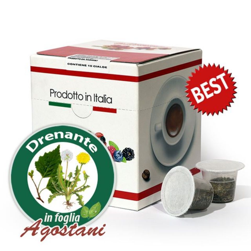 Immagine di 10 capsule Tisana Drenante in foglia Agostani Best compatibile Nespresso