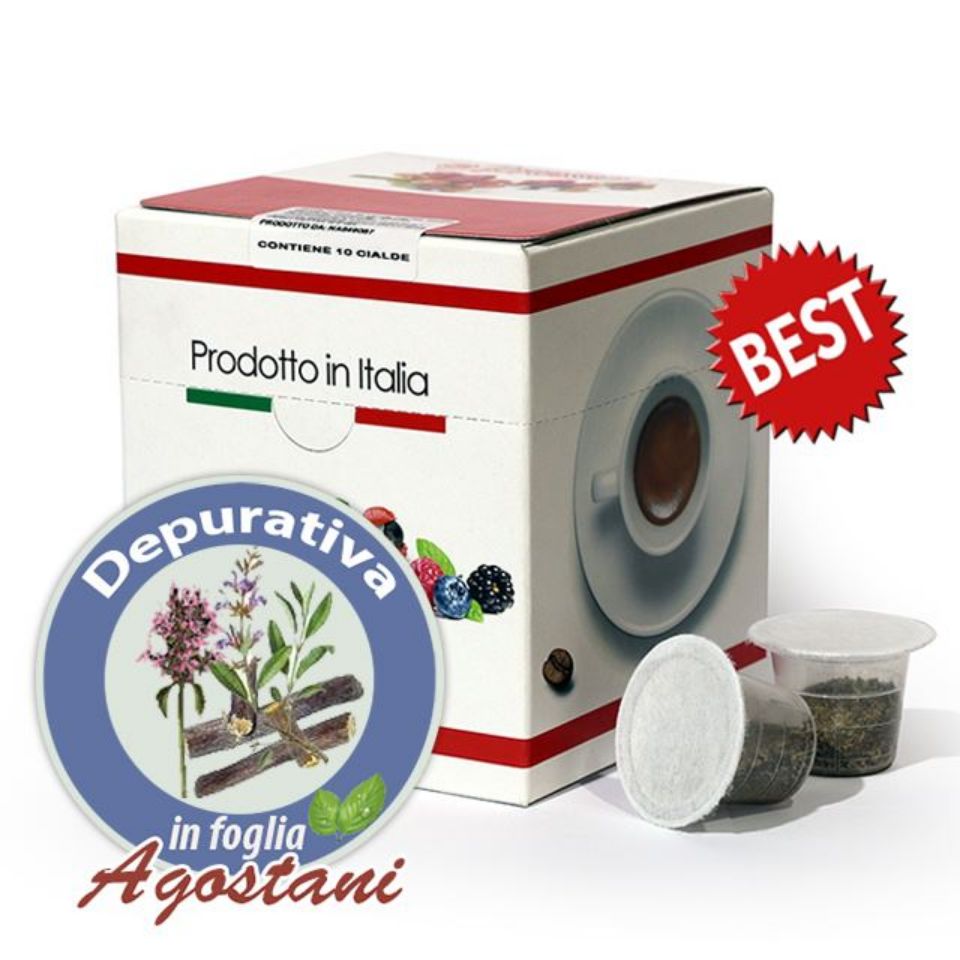 Immagine di 10 capsule Tisana Depurativa in foglia Agostani Best compatibile Nespresso