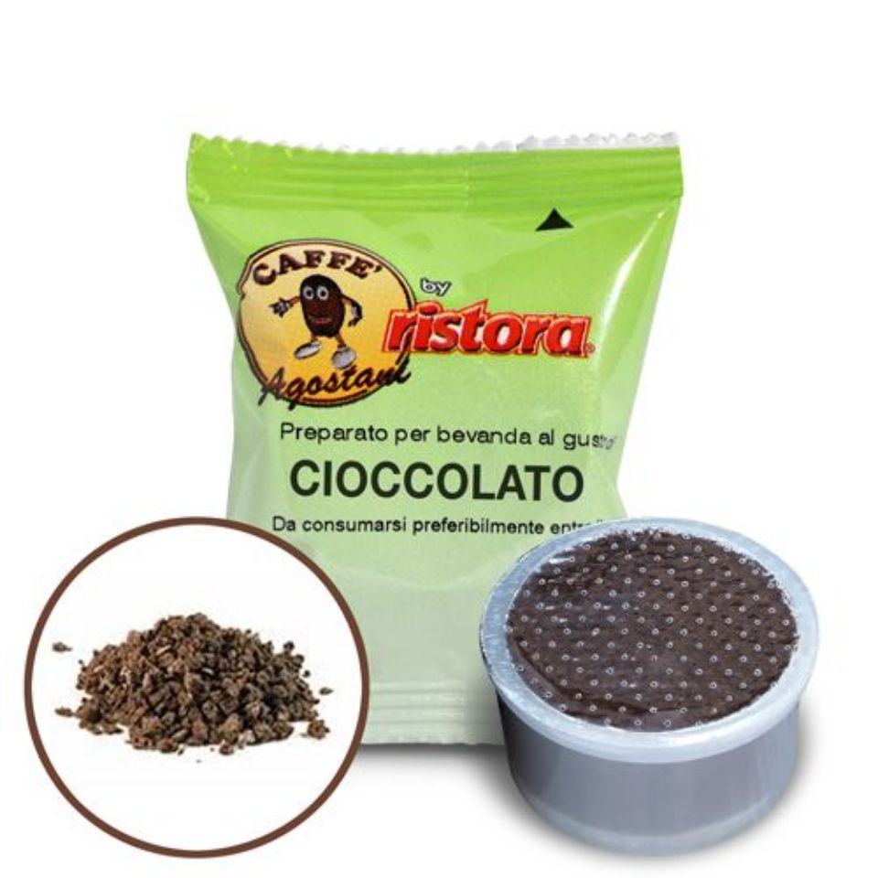 Immagine di 50 Cialde Agostani by Ristora bevanda al cioccolato compatibili Bialetti tramite adattatore