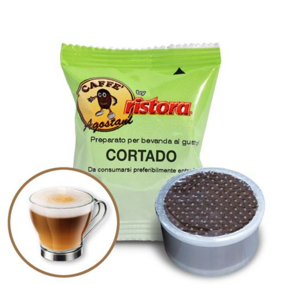 Immagine di 50 Cialde caffè Agostani by Ristora Cortado compatibili Bialetti tramite adattatore