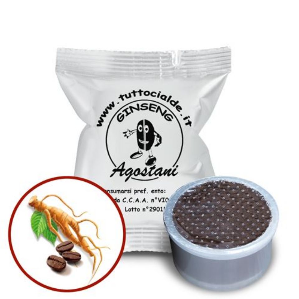Immagine di 50 Cialde caffè Agostani aromatizzato GINSENG compatibili Bialetti tramite adattatore Immagine di 50 Cialde caffè Agostani aromatizzato GINSENG compatibili Bialetti tramite adattatore