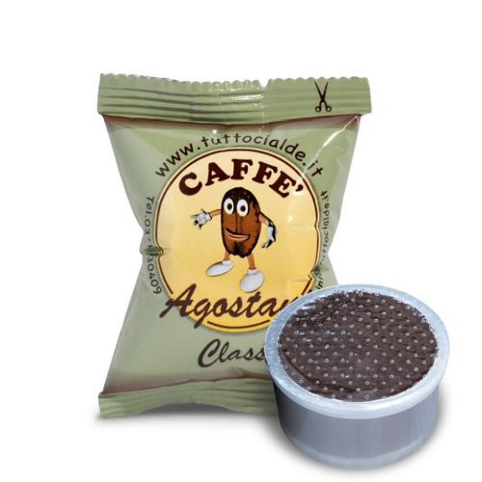Immagine di 100 Cialde caffè Agostani miscela CLASSIC Monodose compatibili Bialetti tramite adattatore
