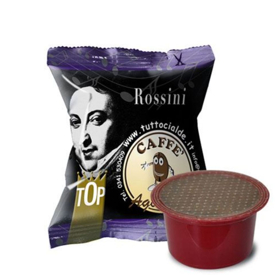 50 Cialde Caffè Agostani Rossini Compatibili Lavazza Blue In Black Nims