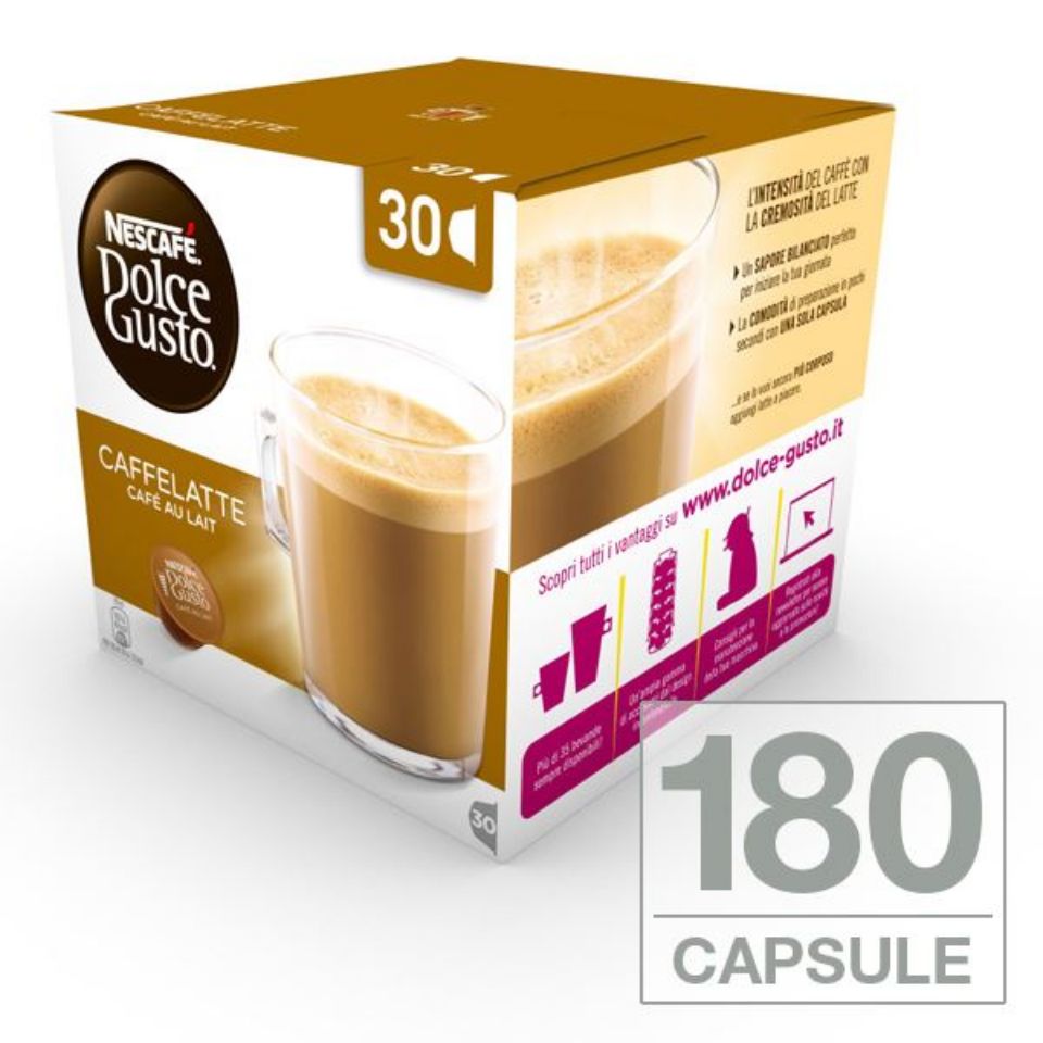 Immagine di 180 capsule Nescafé Dolce Gusto Caffelatte con Spedizione Gratuita