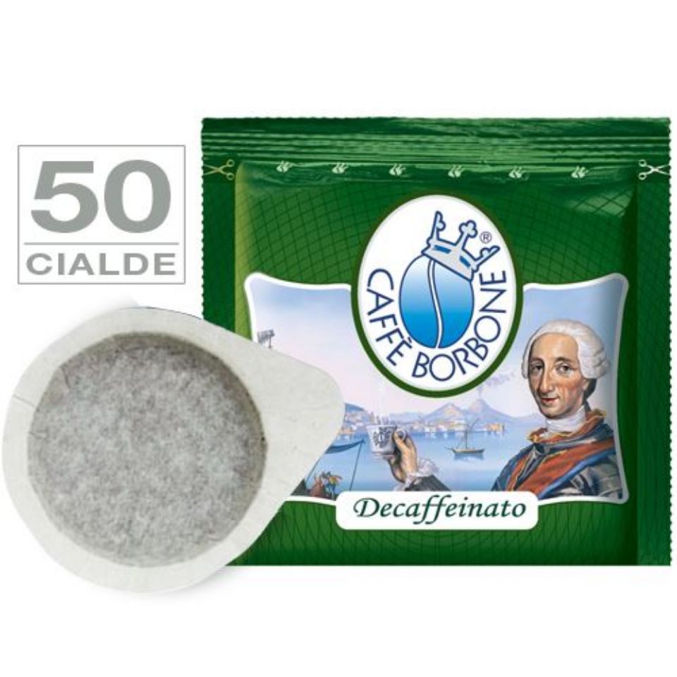 Immagine di 50 Cialde caffè Borbone miscela VERDE DECAFFEINATO filtrocarta 44 mm ESE  