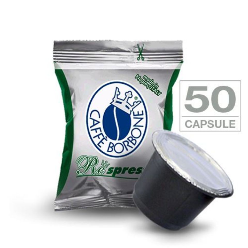 Immagine di 50 Capsule REspresso caffè Borbone  DECAFFEINATO miscela VERDE  compatibili Nespresso