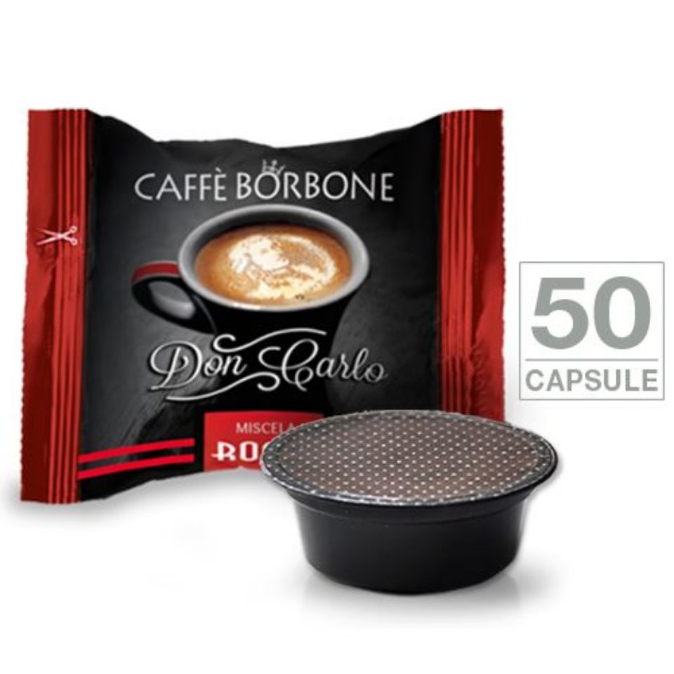 Immagine di 50 Capsule Don Carlo caffè Borbone  miscela ROSSA (compatibili Lavazza A Modo Mio)