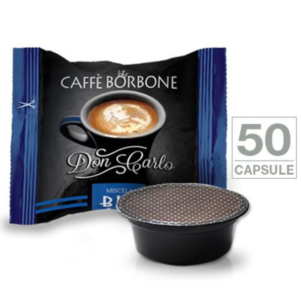 Immagine di 50 Capsule Don Carlo caffè Borbone  miscela BLU (compatibili Lavazza A Modo Mio)