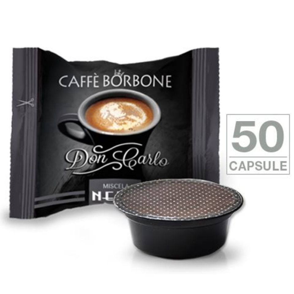 Immagine di 50 Capsule Don Carlo caffè Borbone  miscela NERA (compatibili Lavazza A Modo Mio)