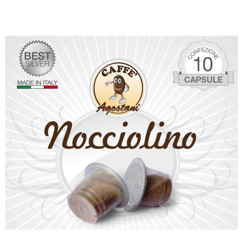 Immagine di 10 capsule Nocciolino Agostani Best Silver compatibile Nespresso